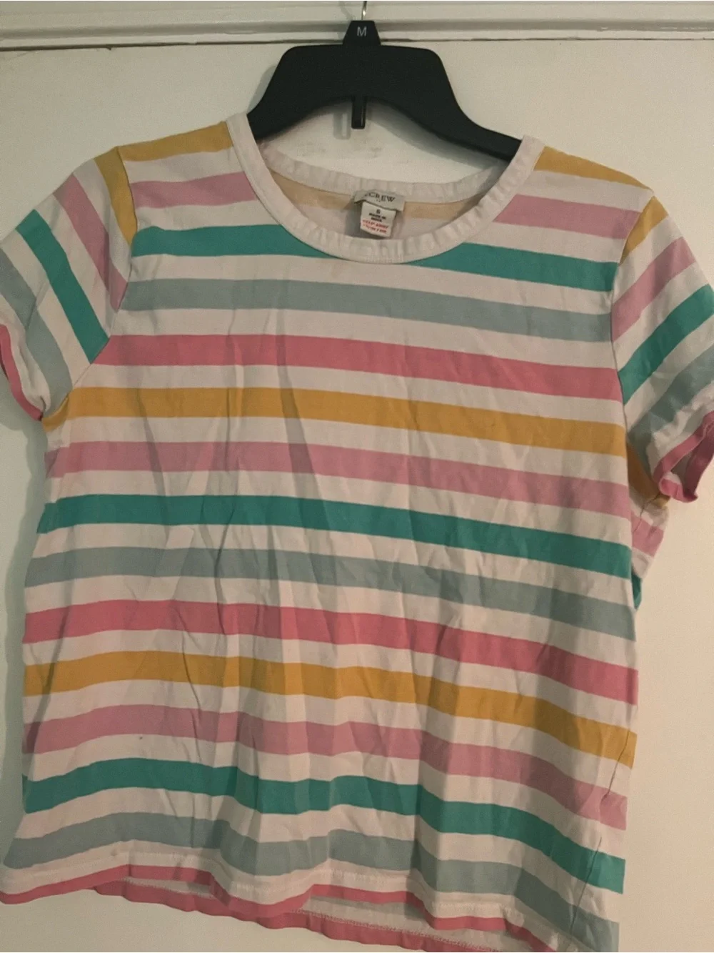 J.Crew Woman’s pastel Stripe Cotton Tee - Multicolor